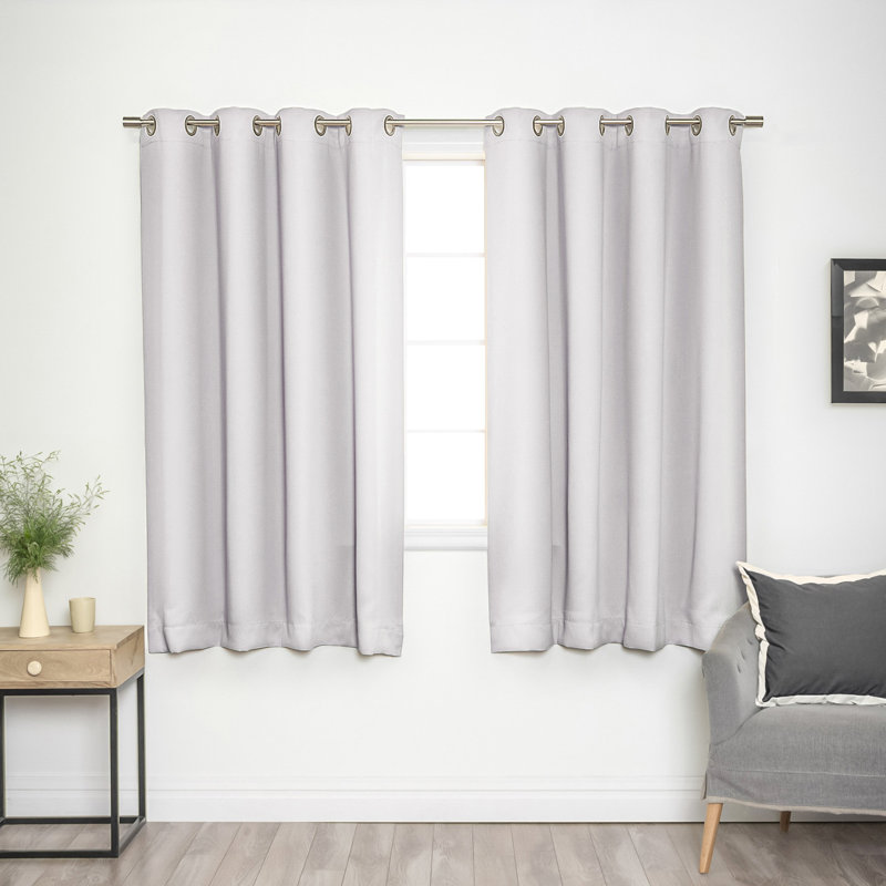 Schaeffer Solid Blackout Thermal Grommet Curtain Panels, 52" W x 63" L, Vapor