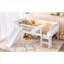 Lit mezzanine simple inférieur avec espace de rangement avec tablettes de rangement intégrées, lumières DEL intégrées et garde-corps pleine longueur, fabrication classique en bois blanc