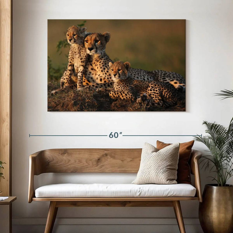 Safari guépard famille, H 32 po x l 48 po