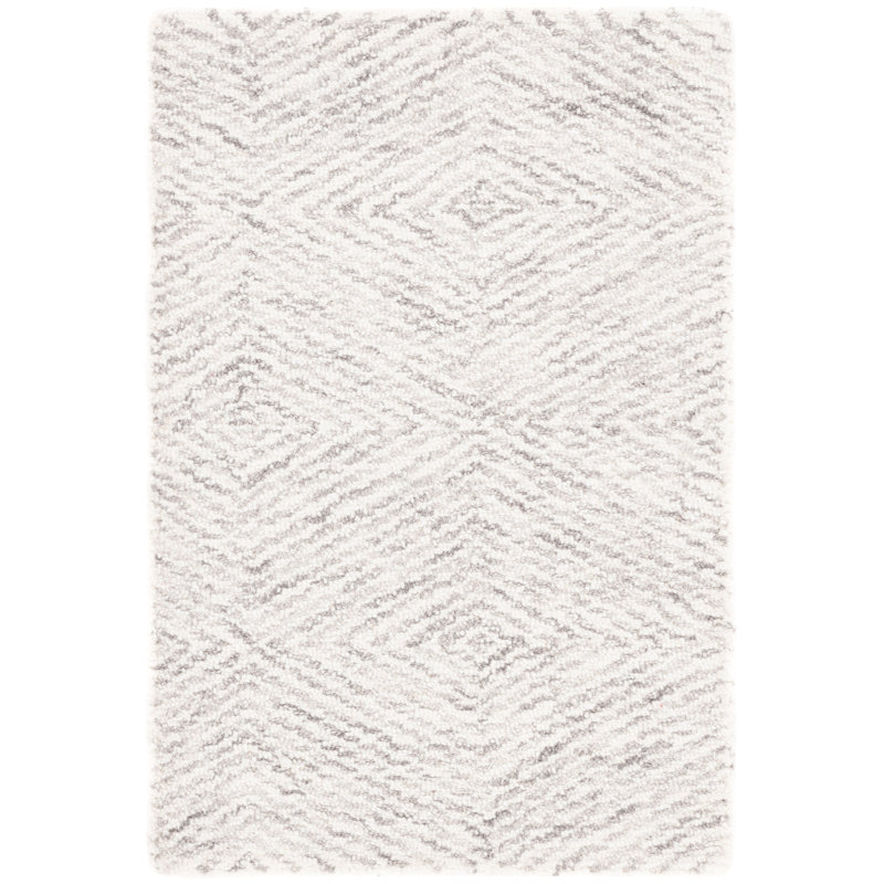 Tapis géométrique en laine / coton touffeté à la main Suhayl, Rectangle 4 pi x 6 pi