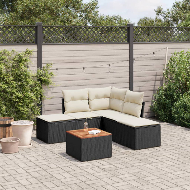 Vidaxl Garden Sofa Set Black