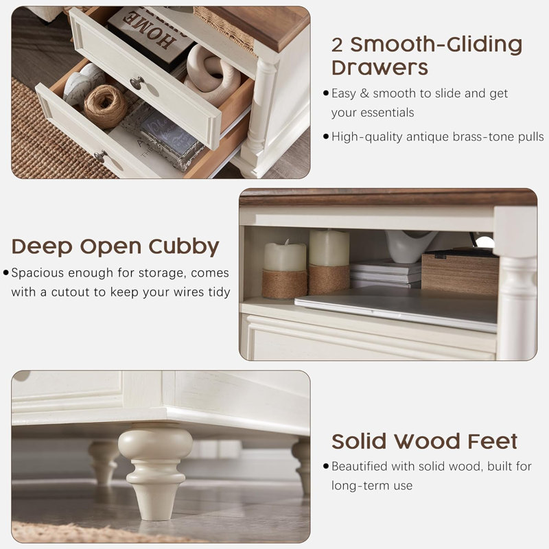 Drawer Wide Sofa Side Table