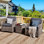 Ensemble de mobilier d'extérieur 3 pièces, gris