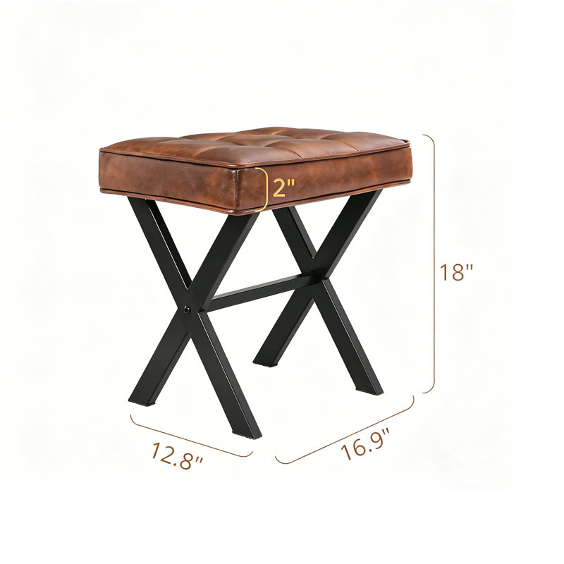 Petit tabouret de coiffeuse, Brun-roux