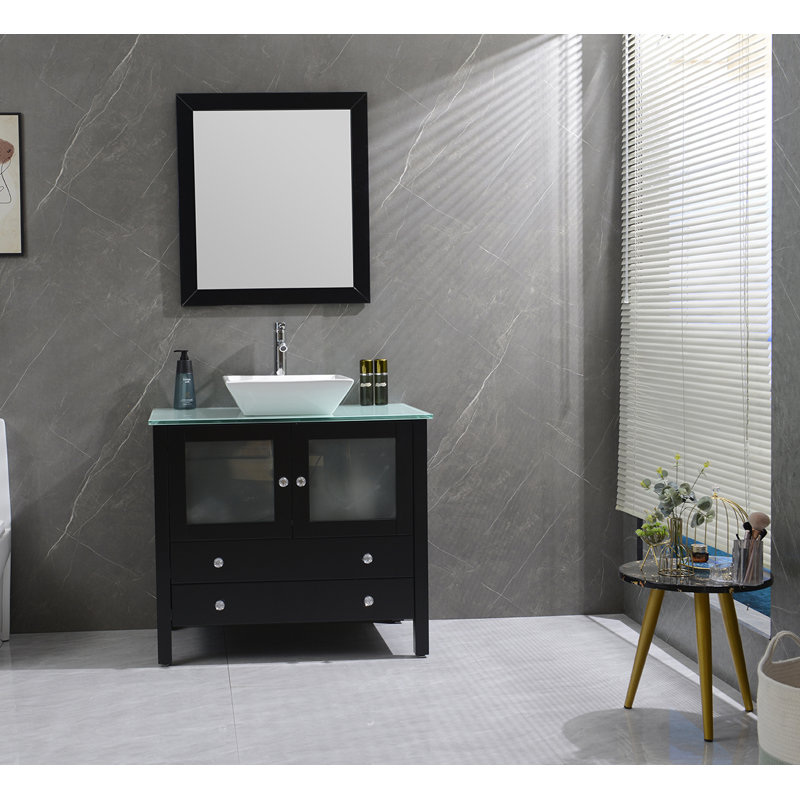 Ensemble de meuble-lavabo simple 36 po Cayse, Noir