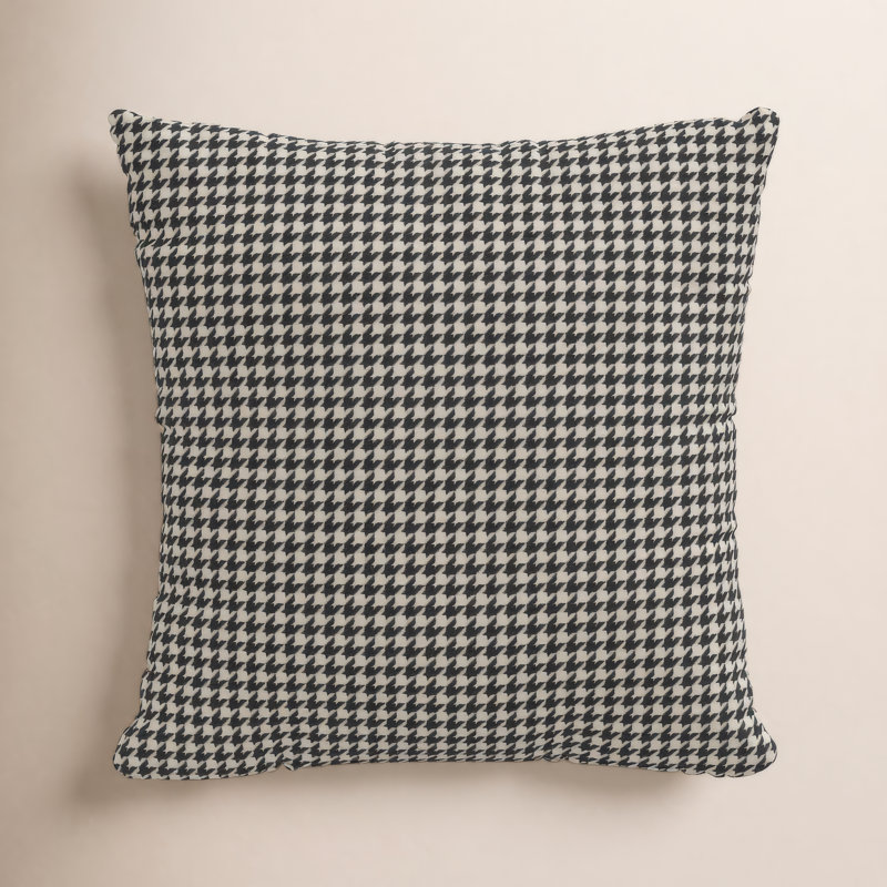 Housse de coussin en coton Arkins, 18 po x 18 po, Housse de coussin seulement - sans insert, Noir / blanc
