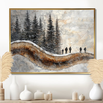 Gerger Hiking Group In A Winter Landscape III - Hiking Canvas Wall Art