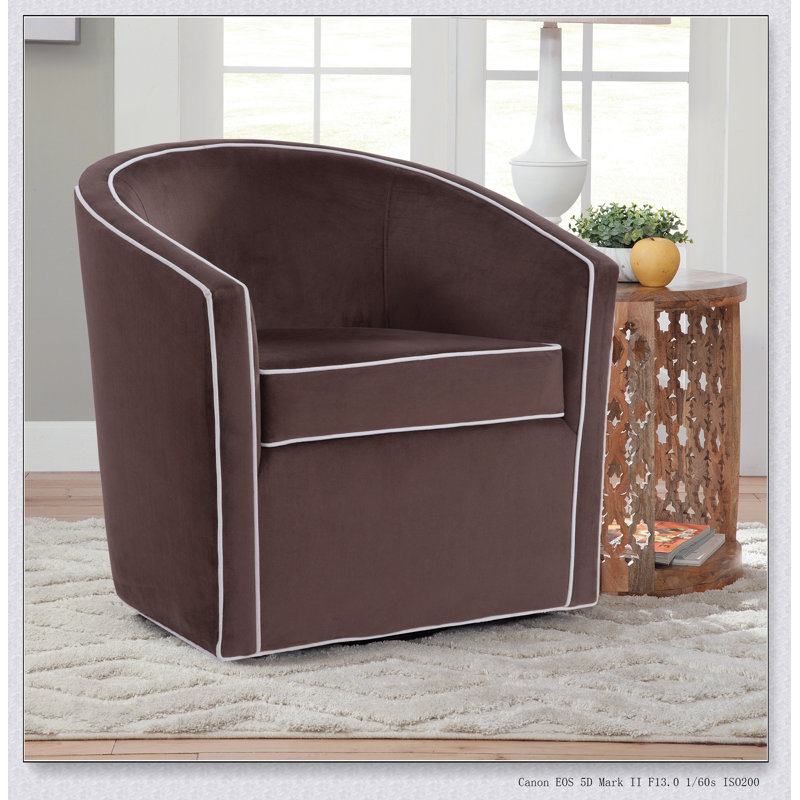 Chaise d'appoint en velours crème, Polyester brun