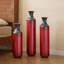 Ensemble de 3 grands vases de plancher rustiques en métal au fini artisanal, texture brûlée à la main pour un décor de maison de campagne moderne et industriel
