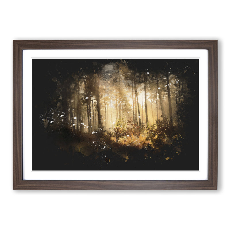Autumn Forest Vol.2 Paint Splash - Picture Frame Graphic Art, Walnut, 48cm H x 65cm W x 2cm D
