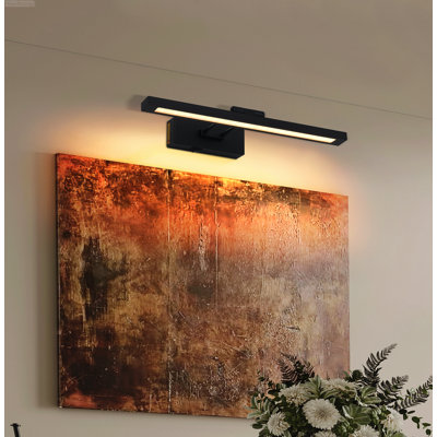 Lampe pour cadre moderne sans cordon avec bras pivotant, noir mat