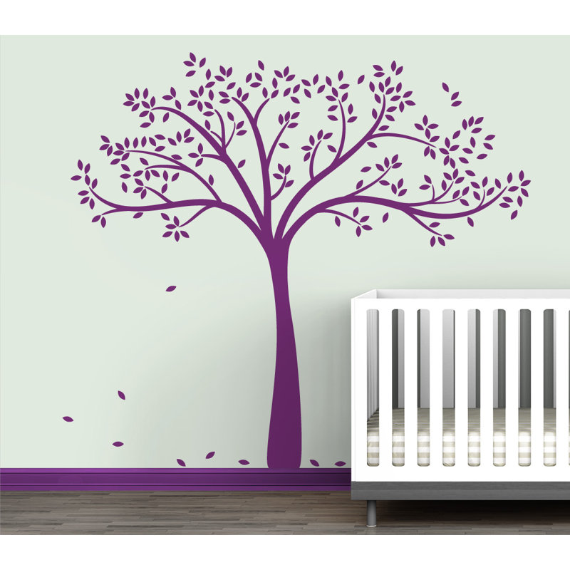 Décalcomanie murale arbre d’automne monochrome, Violet somptueux