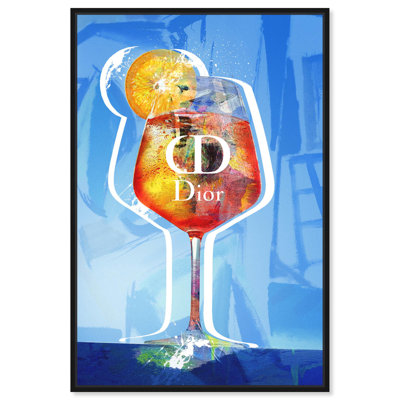 Aperol Gentle Blues Canvas Drinks and Spirits Wall Art by Art Remedy