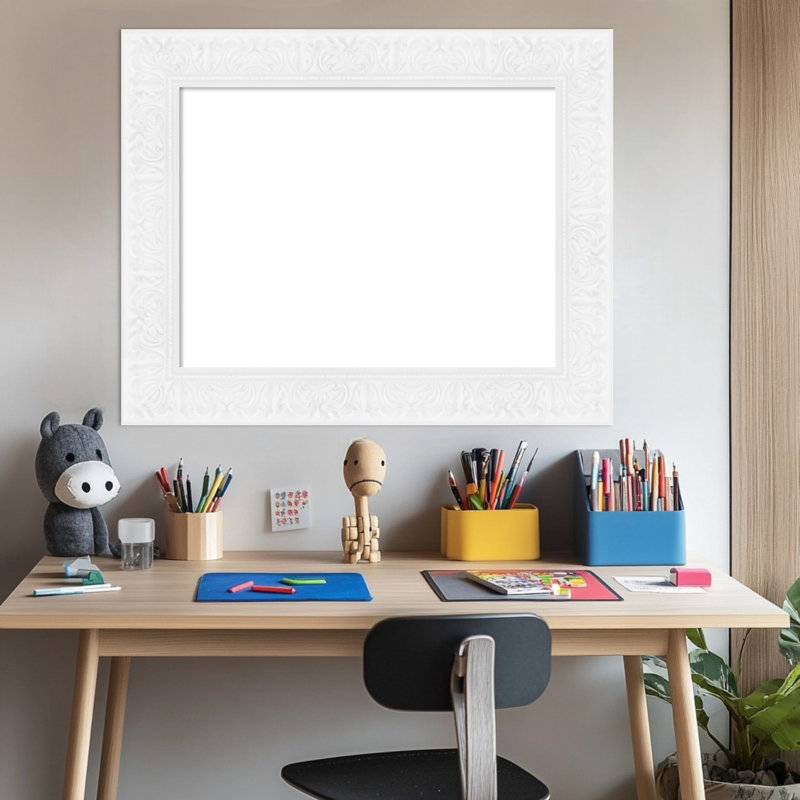 Tableau magnétique blanc effaçable à cadre Luxe, tableaux d'organisation, H 25 po x l 31 po
