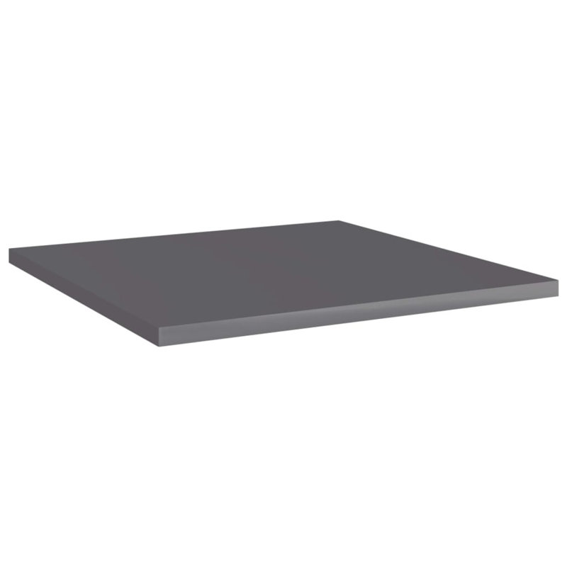 Tablettes pour bibliothèque 8 pièces en bois d'ingénierie, Gris à haute brillance