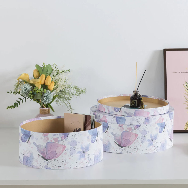 Cohdwell 2 Piece Decorative Box Set, Pink/Blue