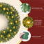 Pre-Lit Artificial Christmas Wreath with Multicolour and Warm White LED Lights-204250461