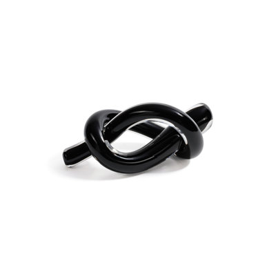 Obsidian Glass Knot Paperweight