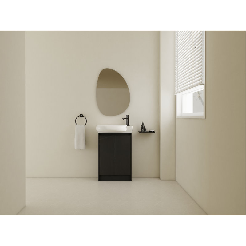 Meuble-lavabo autoportant de 23 po avec lavabo et portes à fermeture douce