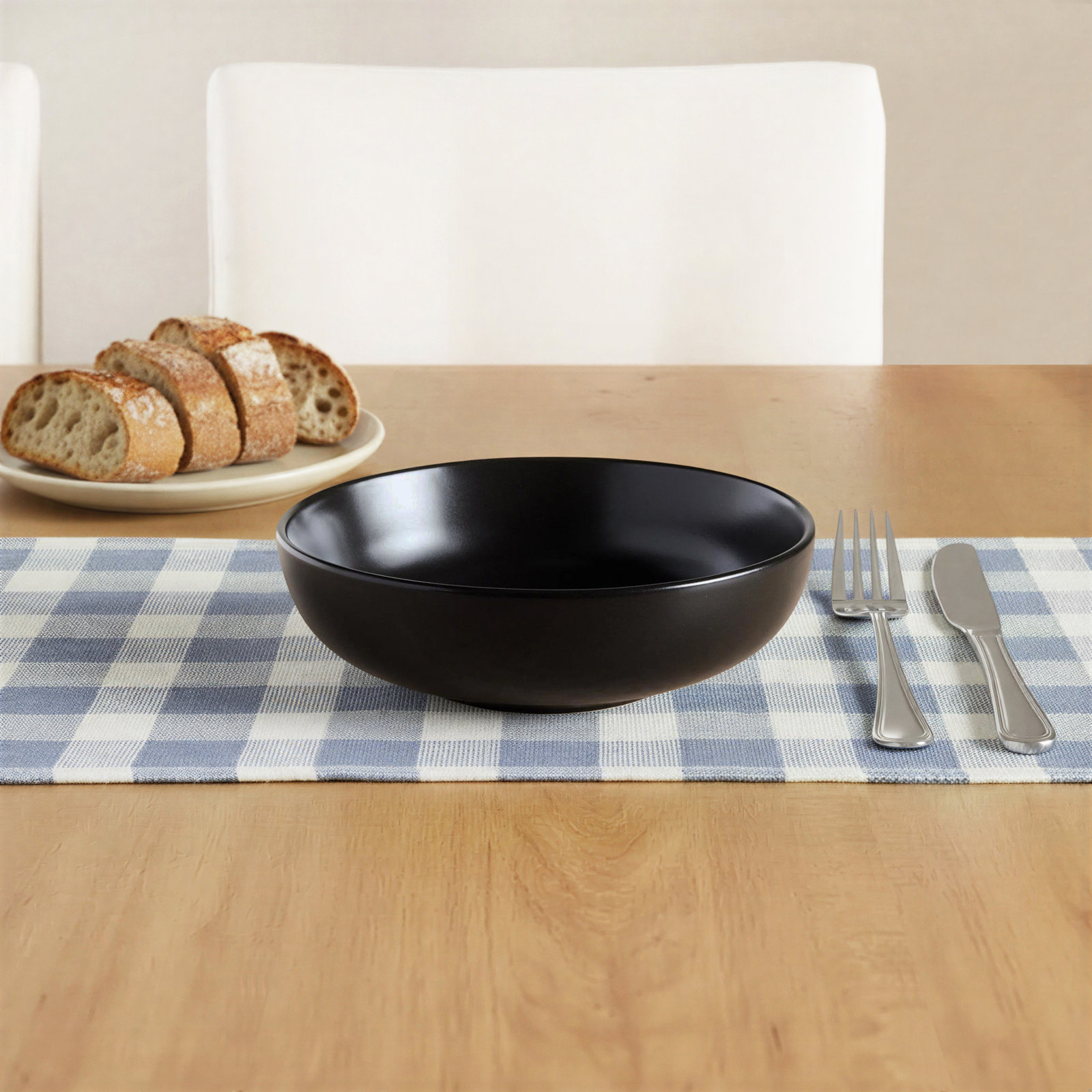 Izie Coupe Stoneware Cereal Bowl, Black