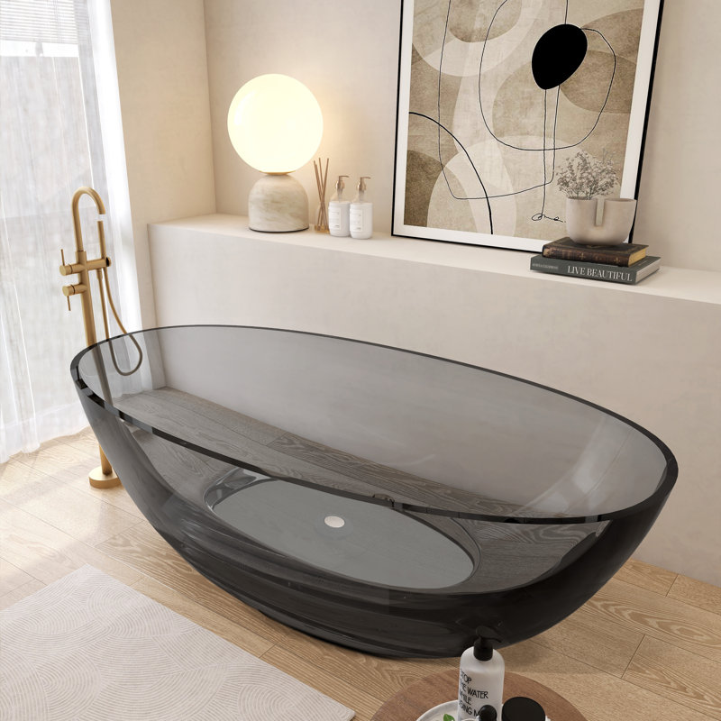 Baignoire de trempage autoportante 71 po, Gris