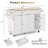 White 55.5" Rolling Fluted Kitchen Island-884086247