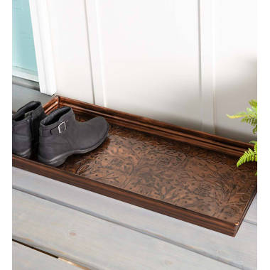 Copper-Brushed Ferns Rubber Boot Tray