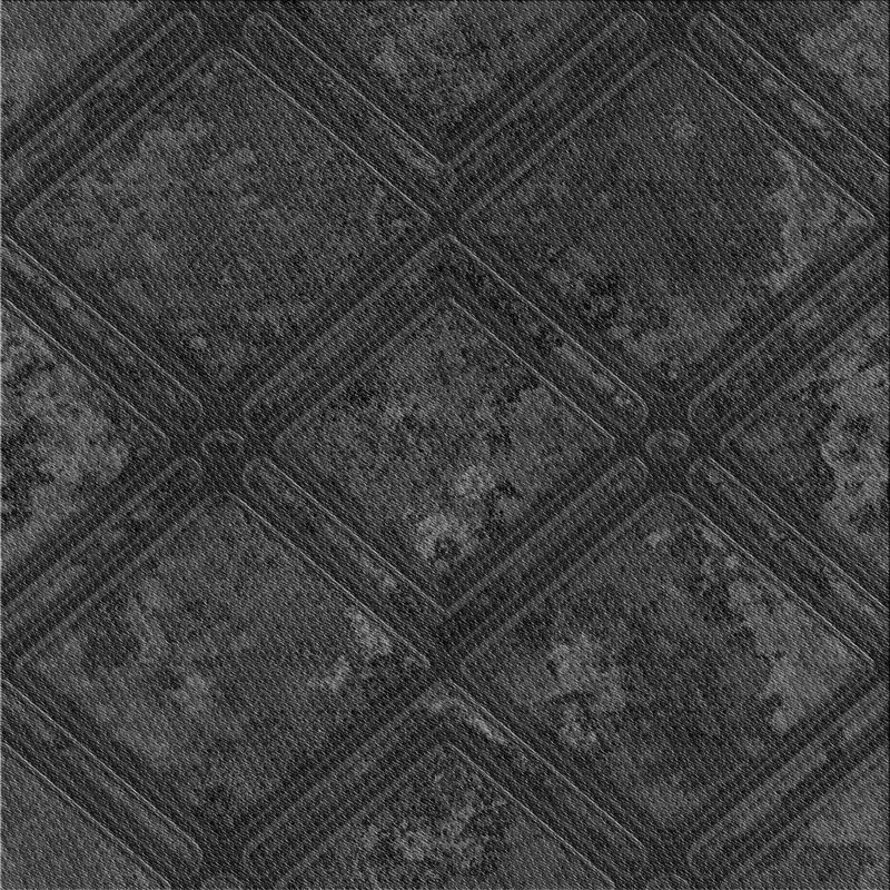 Tapis noir à motifs géométriques, Carré 3 pi