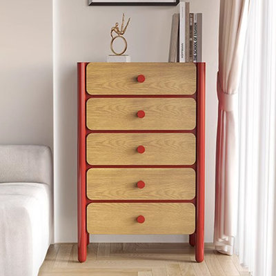 All solid wood retro simple five-bucket locker