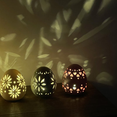 Bungalow Rose Set of 3 Ceramic Mood Light with LED Light Egg
