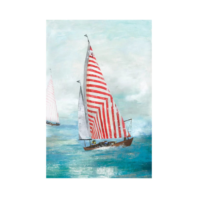 Red Sails 1 Piece Wrapped Canvas Painting, 20.32 cm H x 30.48 cm W x 1.91 cm D