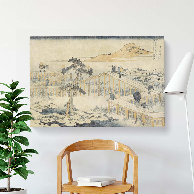 Ancient View Of Yatsuhashi In Mikawa Province by Katsushika Hokusai - Wrapped Canvas Painting, 50cm H x 76cm W x 3cm D