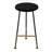 Aronson 24 Inch Backless Counter Barstool with Round Mango Wood Seat | Black Iron Legs | Gold Footrest