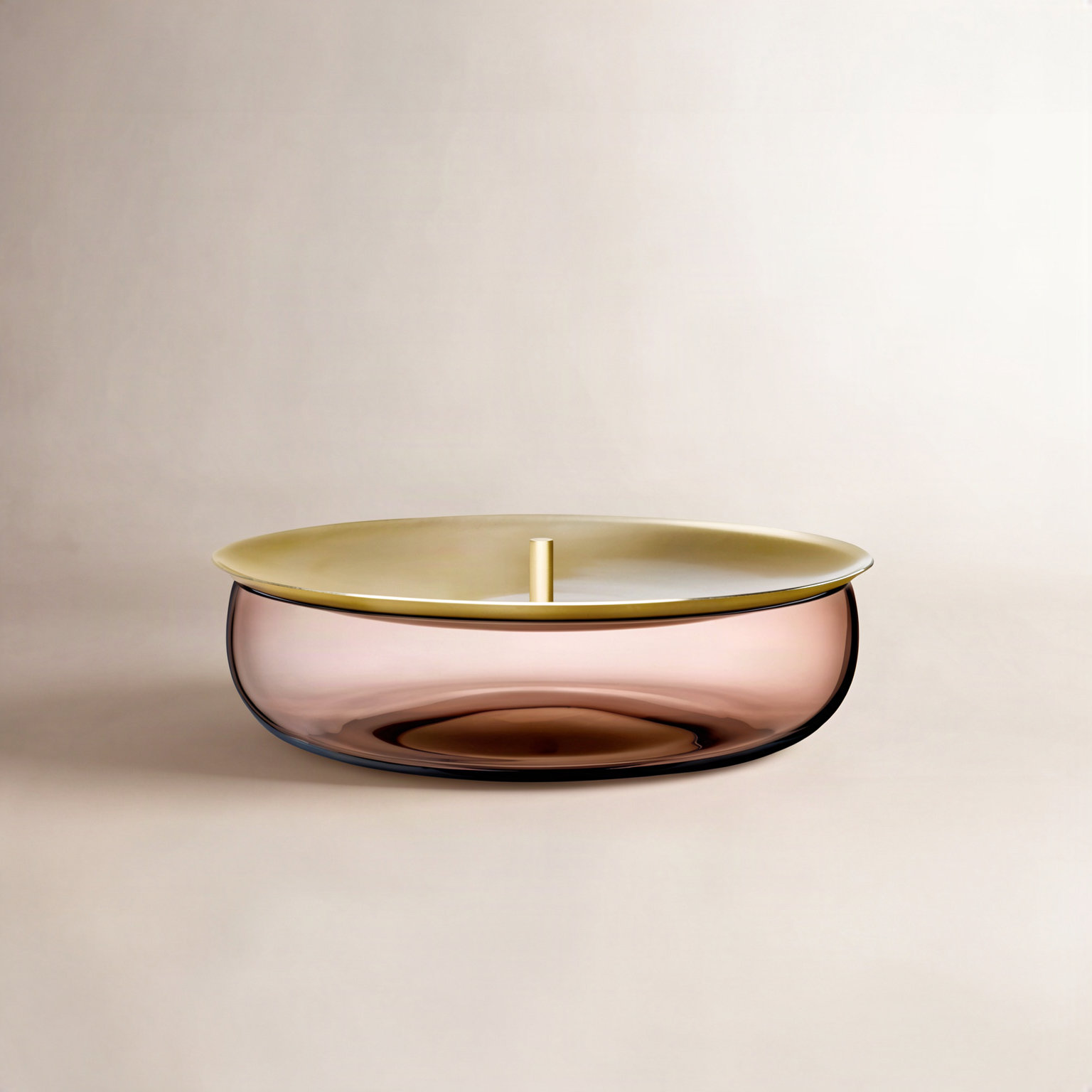 Beret Lead Free Crystal Jar, 2.56" H x 8.43" W x 8.43" D, Caramel