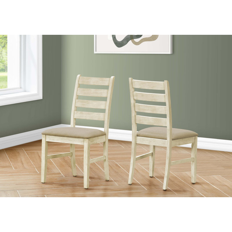 Chaise de salle à manger, salle à manger, cuisine, ensemble de 2, côté, rembourré, aspect lin, transitionnel