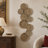 Metal Embossed Floral Plate Gold Wall Decor with Teal Accents