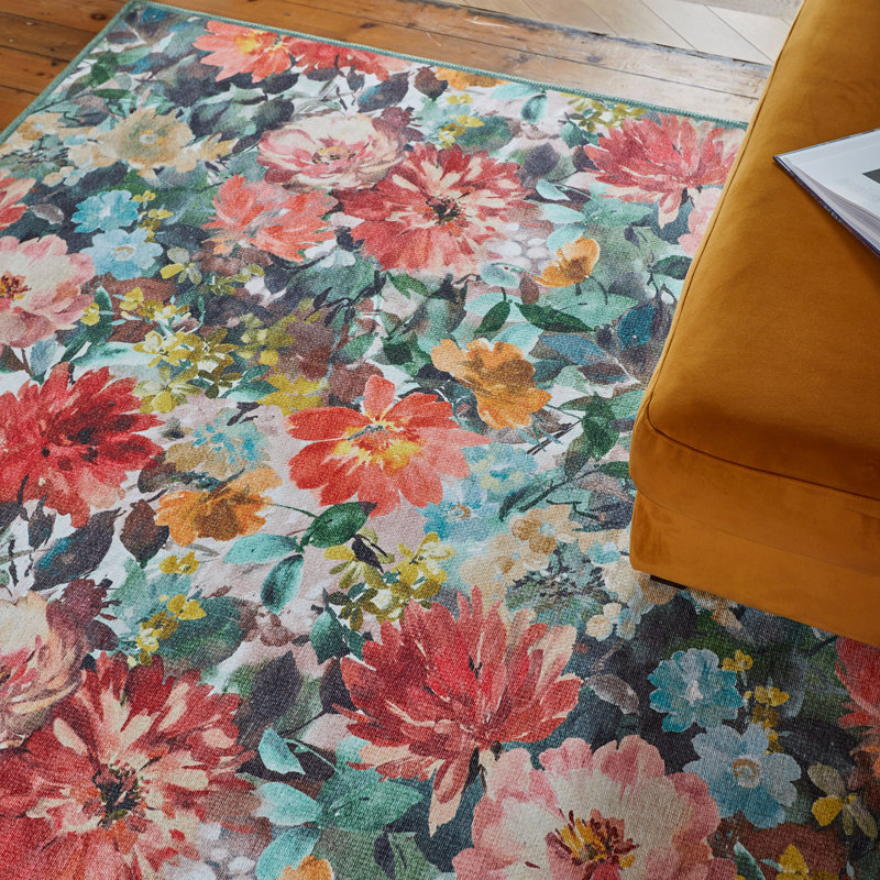 Clarke & Clarke Floral Digitally Printed 152cm X 230cm Area Rug