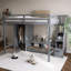 Full Size Loft Bed Frame With Wardrobe,Low Storage Table And Storage Staircase-1895532518