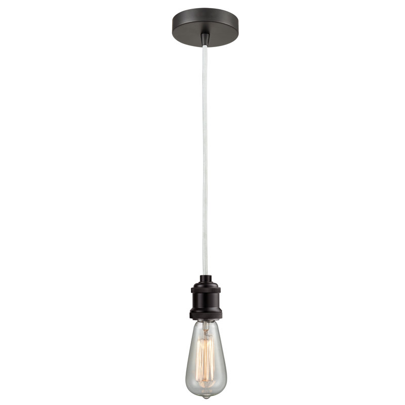 Waterville 1 - Light Single Pendant, Oil Rubbed Bronze/White
