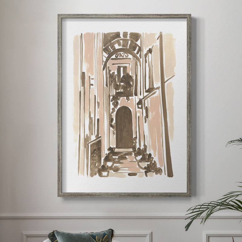 Blush Architecture Study IV Framed Print - Solid Wood, 11" H x 9" W