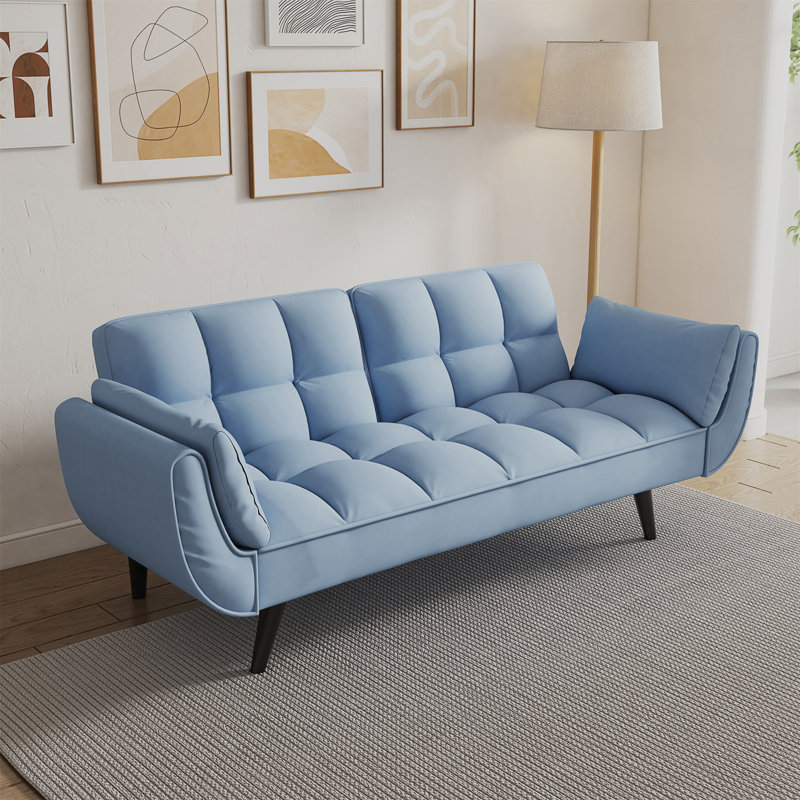 Canapé-lit multifonctionnel de 74 pouces avec dossier réglable et sièges confortables pour les petits espaces et les chambres d'amis.