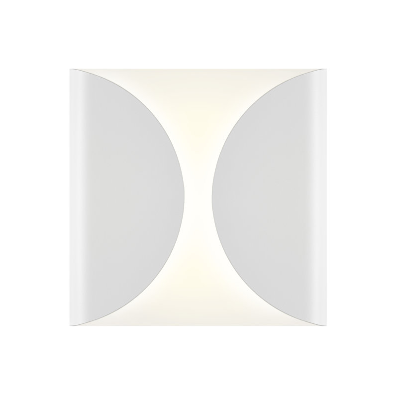 Folds Aluminum LED Wall Light, White, 8" H x 8" W x 2.25" D