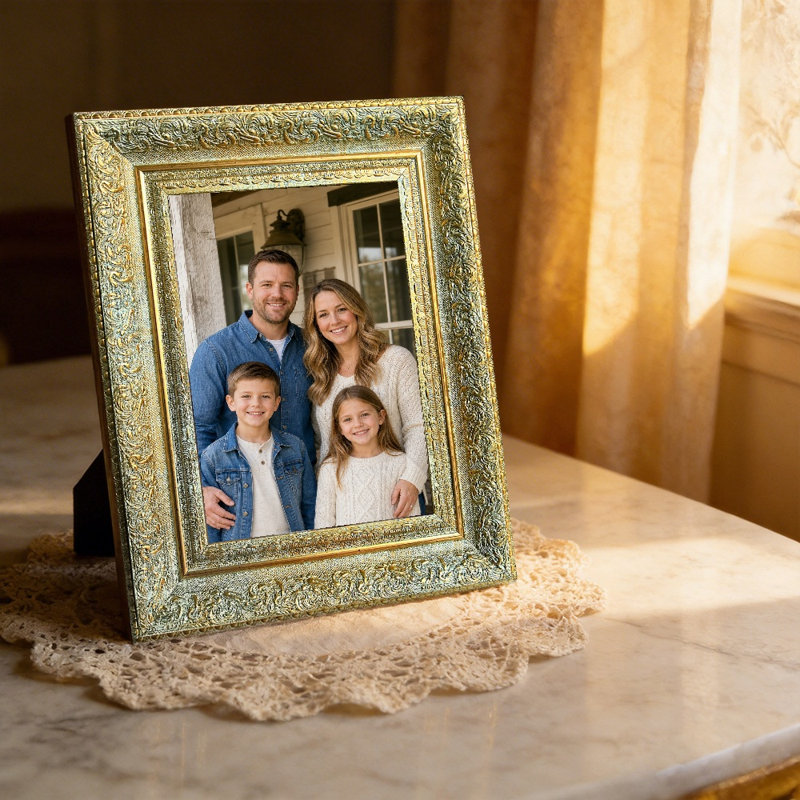 Cadre photo polyvalent or antique 1 pièce 8 po x 10 po avec table ou mur, Or antique, 1, 8'' W x 10'' H