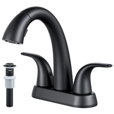 Robinet de lavabo de salle de bain à 4 poignées doubles à 4 poignées avec drain escamotable
