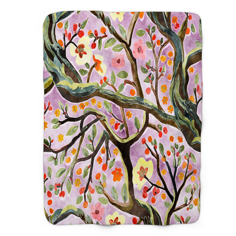 Bloomer Haven Grove - Jeté de qualité supérieure en sherpa 1 pièce, L 60 po x L 80 po