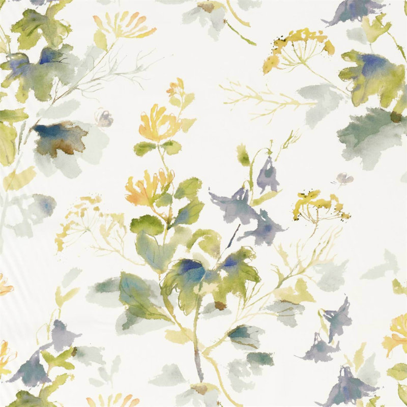 Honey Flowers Fabric, Anise/Slate