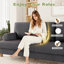 220cm Corduroy Sofa with 3 Seats, No Tool Assembly, Solid Wood Frame and Solid Wood Legs-1327335153