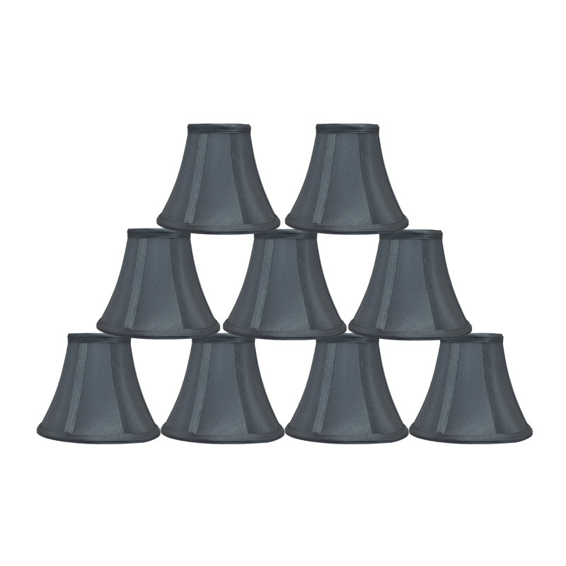 Abat-jour cloche en soie / shantung 5 po (à pince), gris
