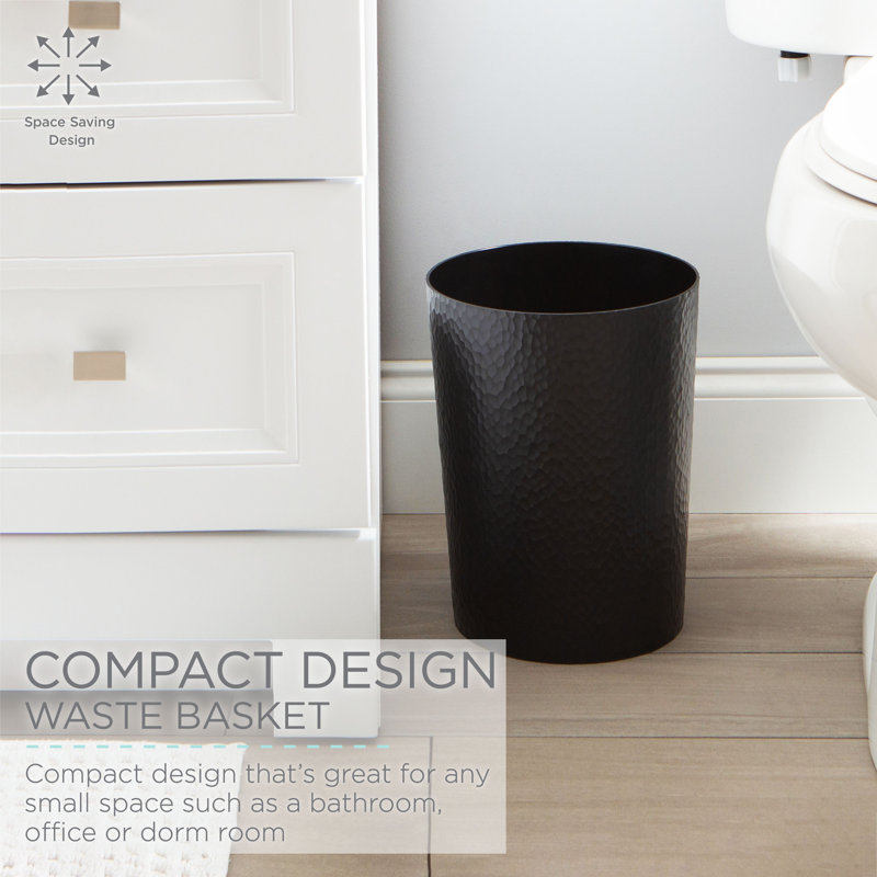 Plastic Open Waste Basket, Black