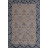 Responsible Wool Standard Flocked Damask Hand-Tufted Sustainable New Zealand Wool Traditional Area Rug Pecan Gray Black